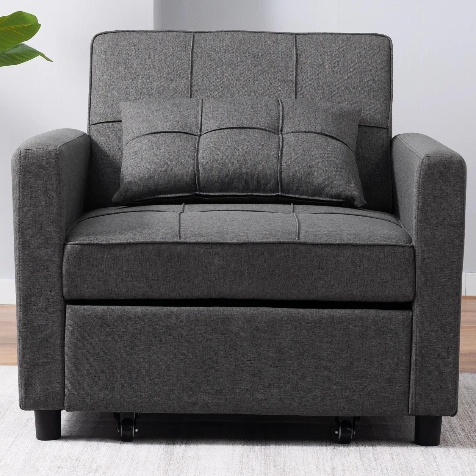 HORGgland O-Canapé-lit simple avec 3 inclinaisons réglables, fauteuil convertible, chaise longue ner