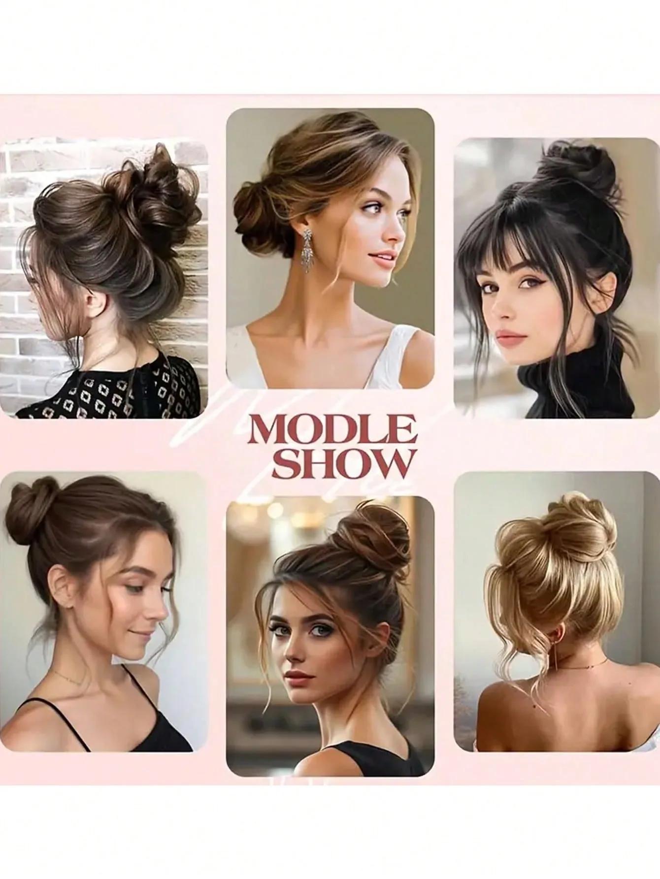 Perruque queue de cheval synthétique réglable pour femmes, chignon magique en forme de nid d'oiseau