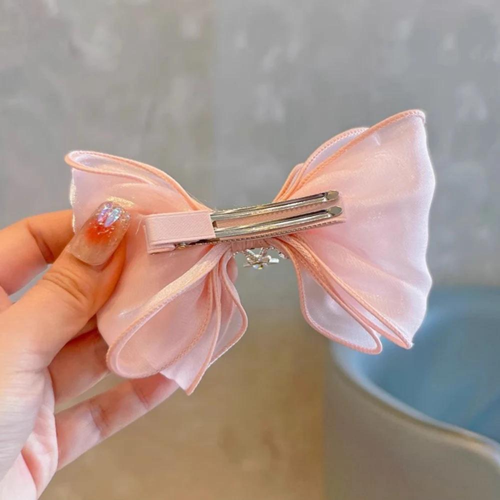 Épingles à cheveux princesse gros nœuds pince à cheveux enfants couronne ruban bec de canard pince f