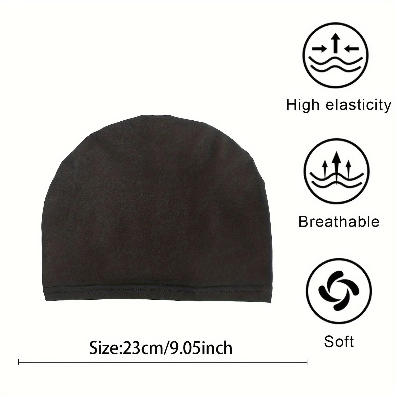 1pc couleur unie Simple Turban casquette élastique casquette intérieure bandeau décontracté Bonnet s