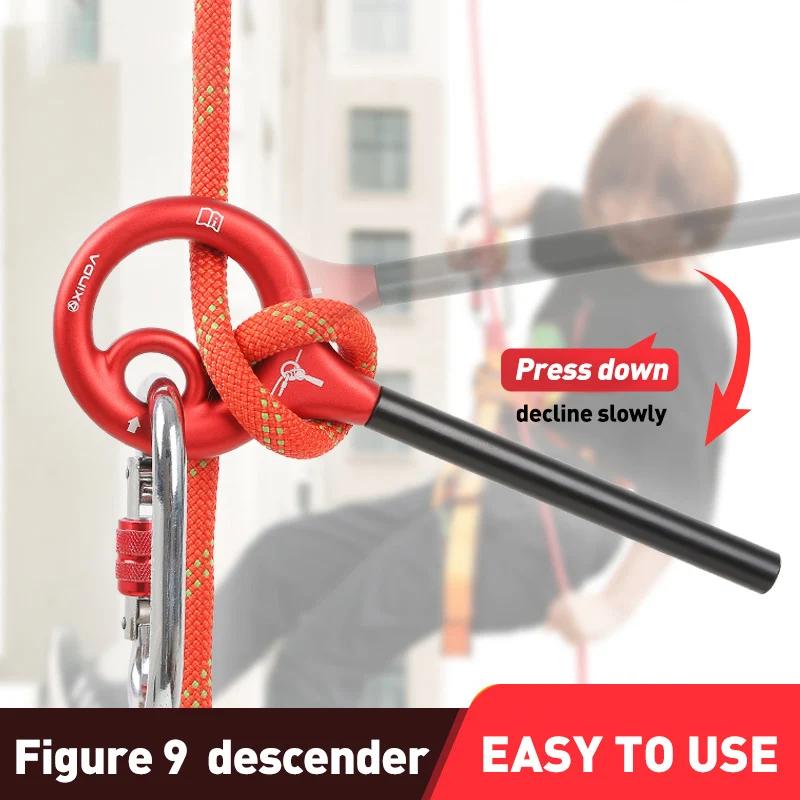 Xinda – mousqueton d'escalade, 9 formes, descente, figurine en aluminium, dispositif d'assurage, rap