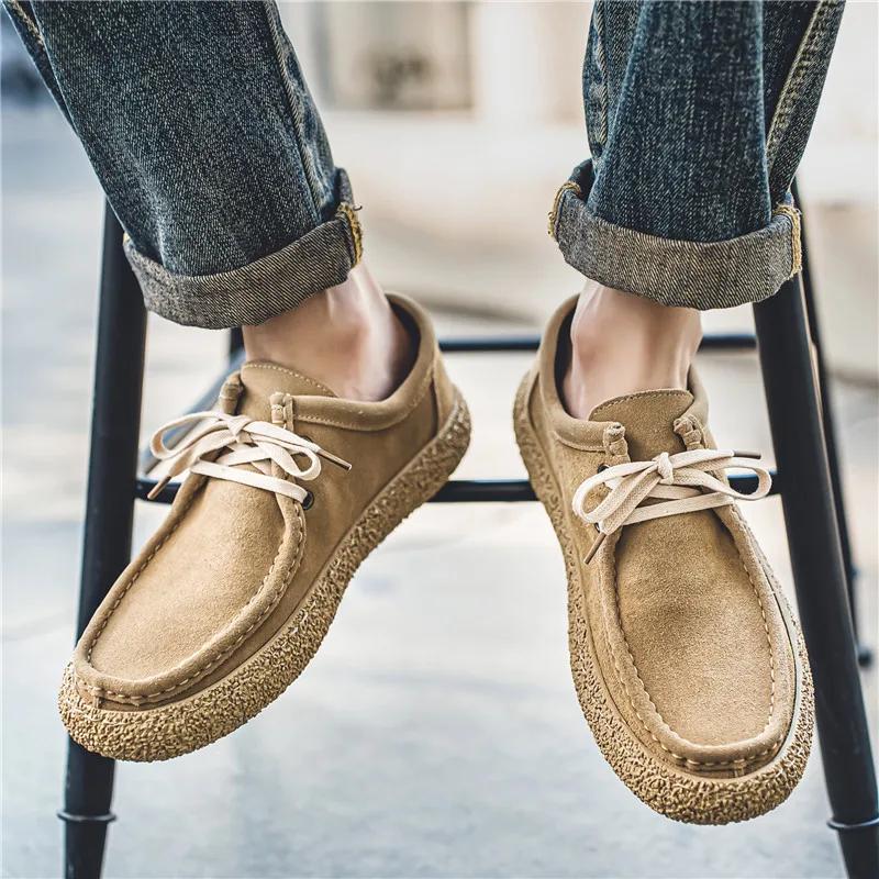 Chaussures toile légères hommes semelle daim - Marche décontractée respirante 2025