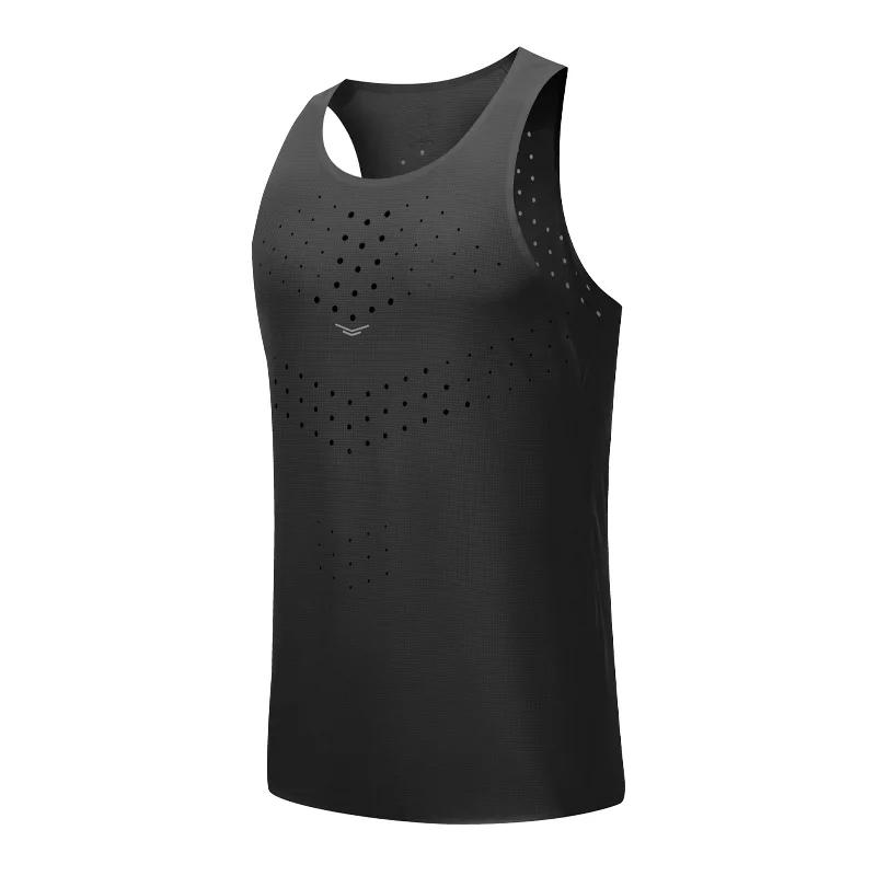 Chemise de sport homme T-shirt sans manches haute qualité débardeur séchage rapide fitness maille respirante