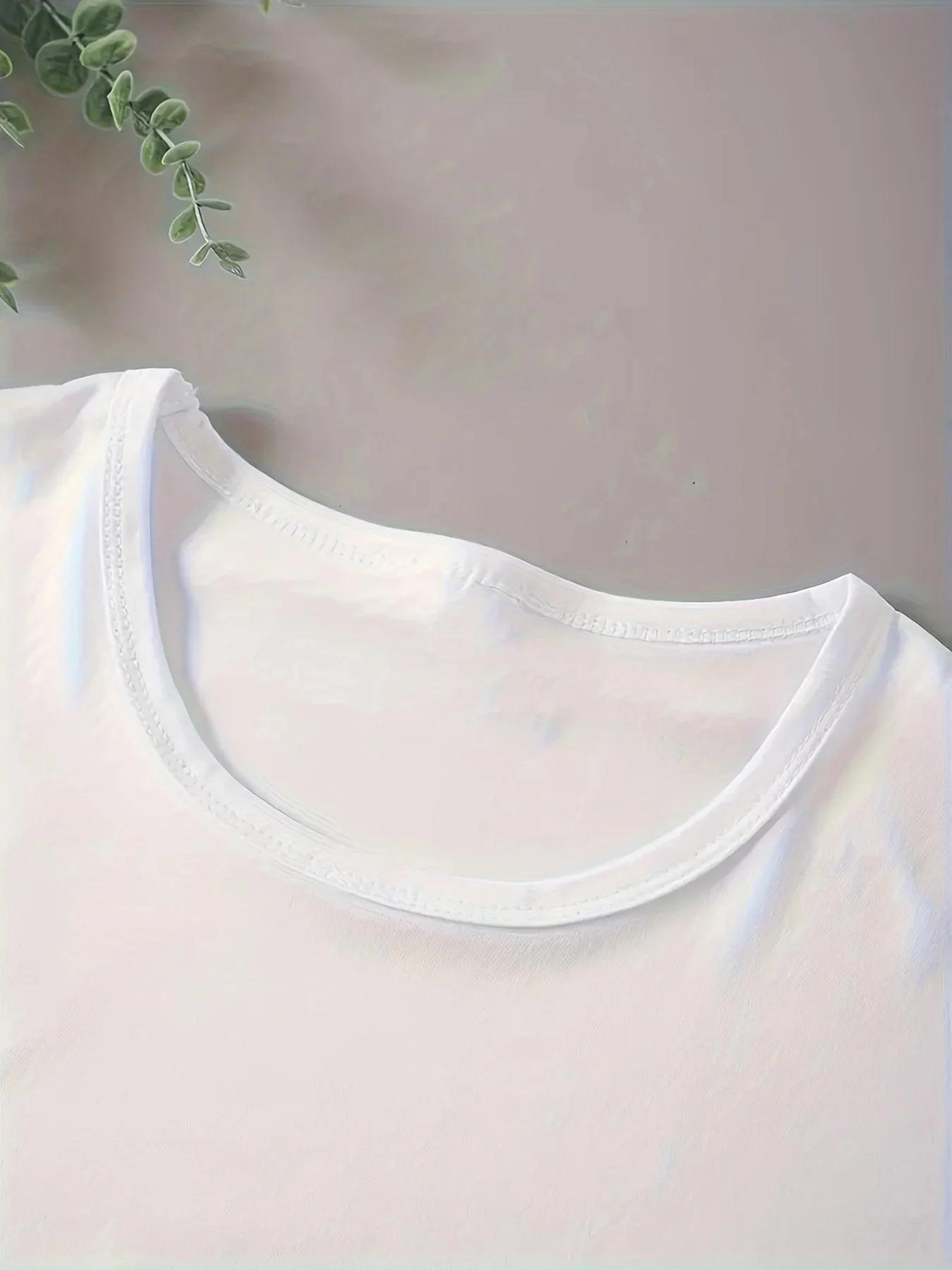 T-shirt à manches courtes pour femmes, col rond, mode coréenne, dessin animé, nouveau