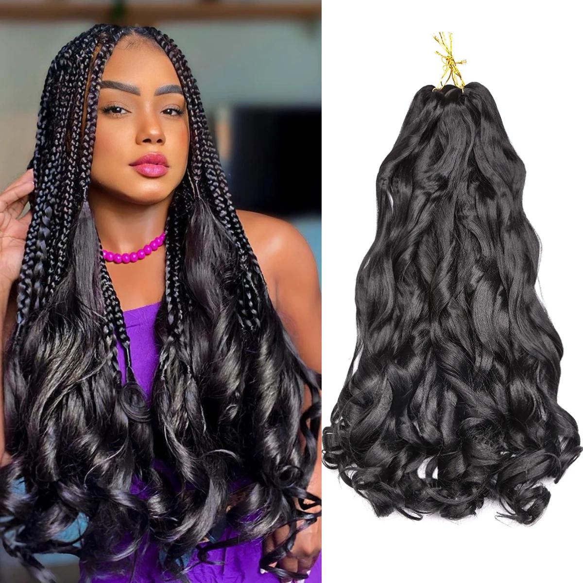 Extensions de cheveux tressés en spirale pour femmes, boucles françaises, cheveux synthétiques pré-é