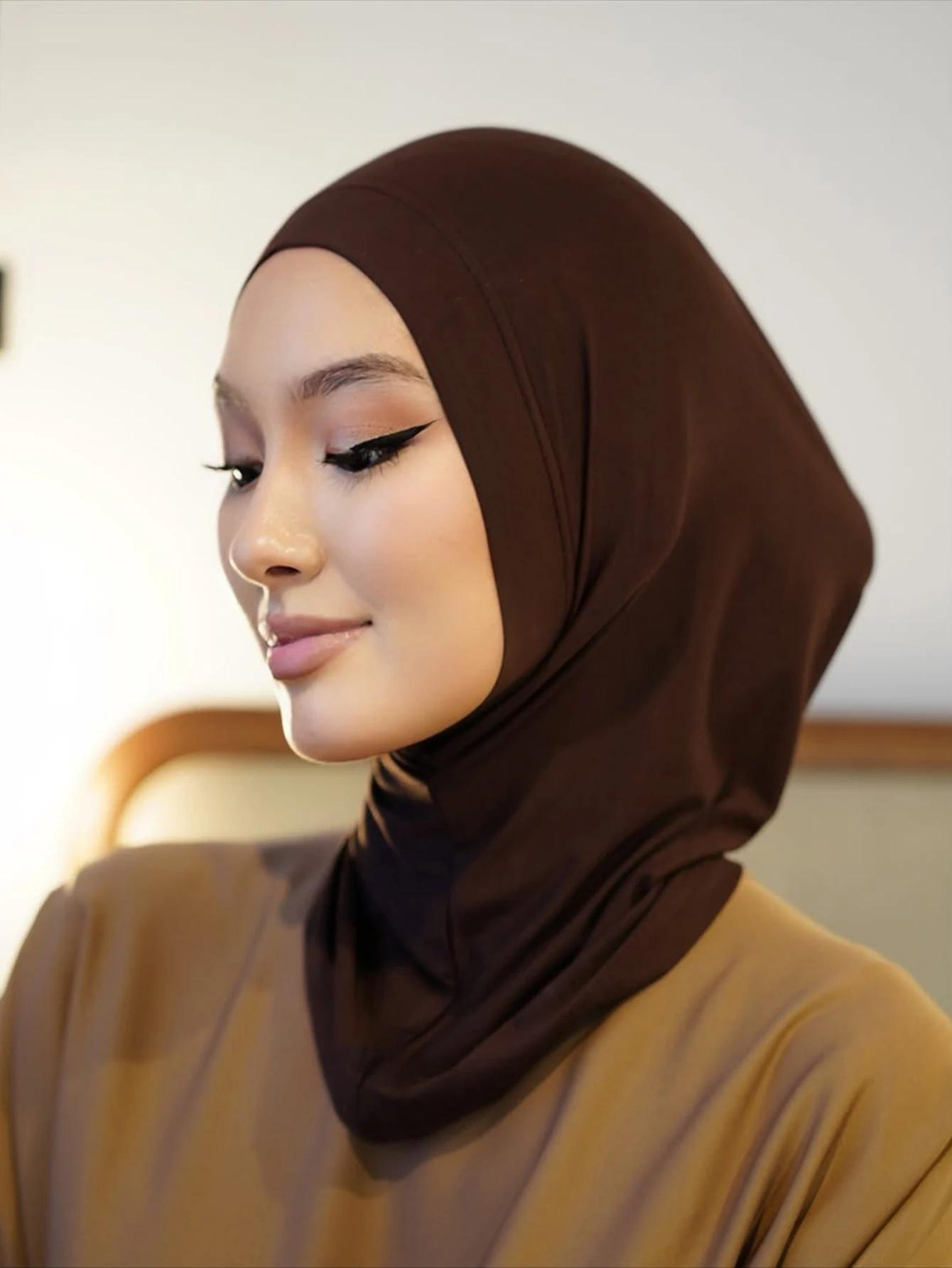 Élasticité douce Modal tirer sur Hijab musulman couverture complète cou instantané Hijab Islam prêt