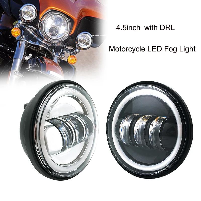 2 pièces 30W 4.5 pouces Moto Led antibrouillard 6000K DRL Led phare pour Harley Moto Moto ampoule d'