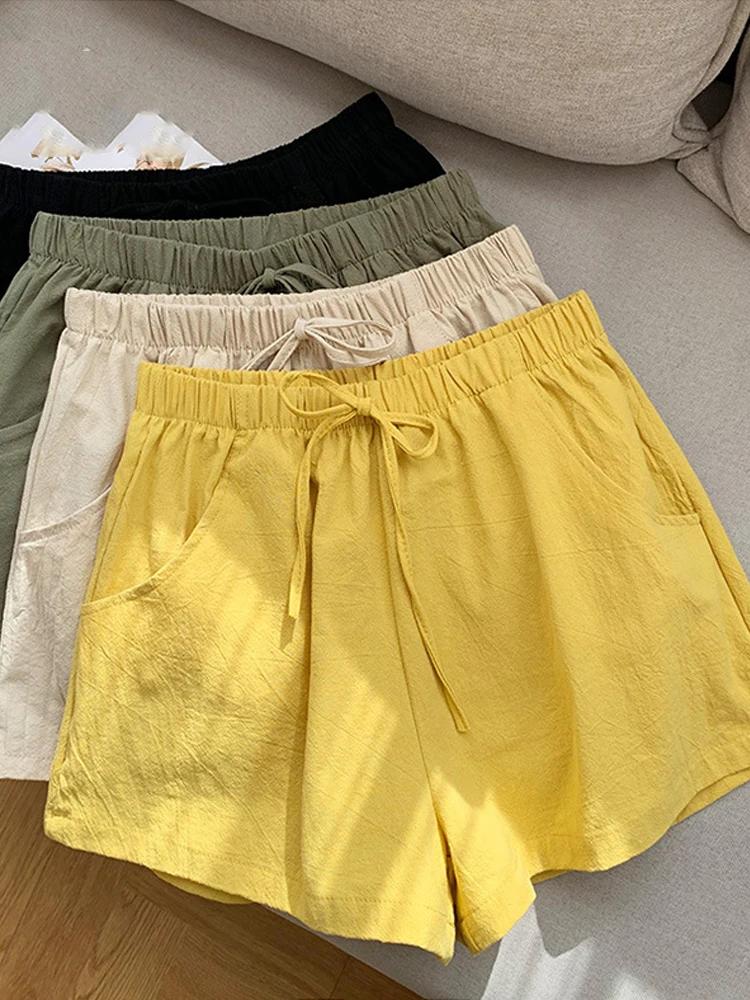 ITOOLIN décontracté Shorts en lin femmes Shorts d'entraînement de gymnastique pantalons courts taill