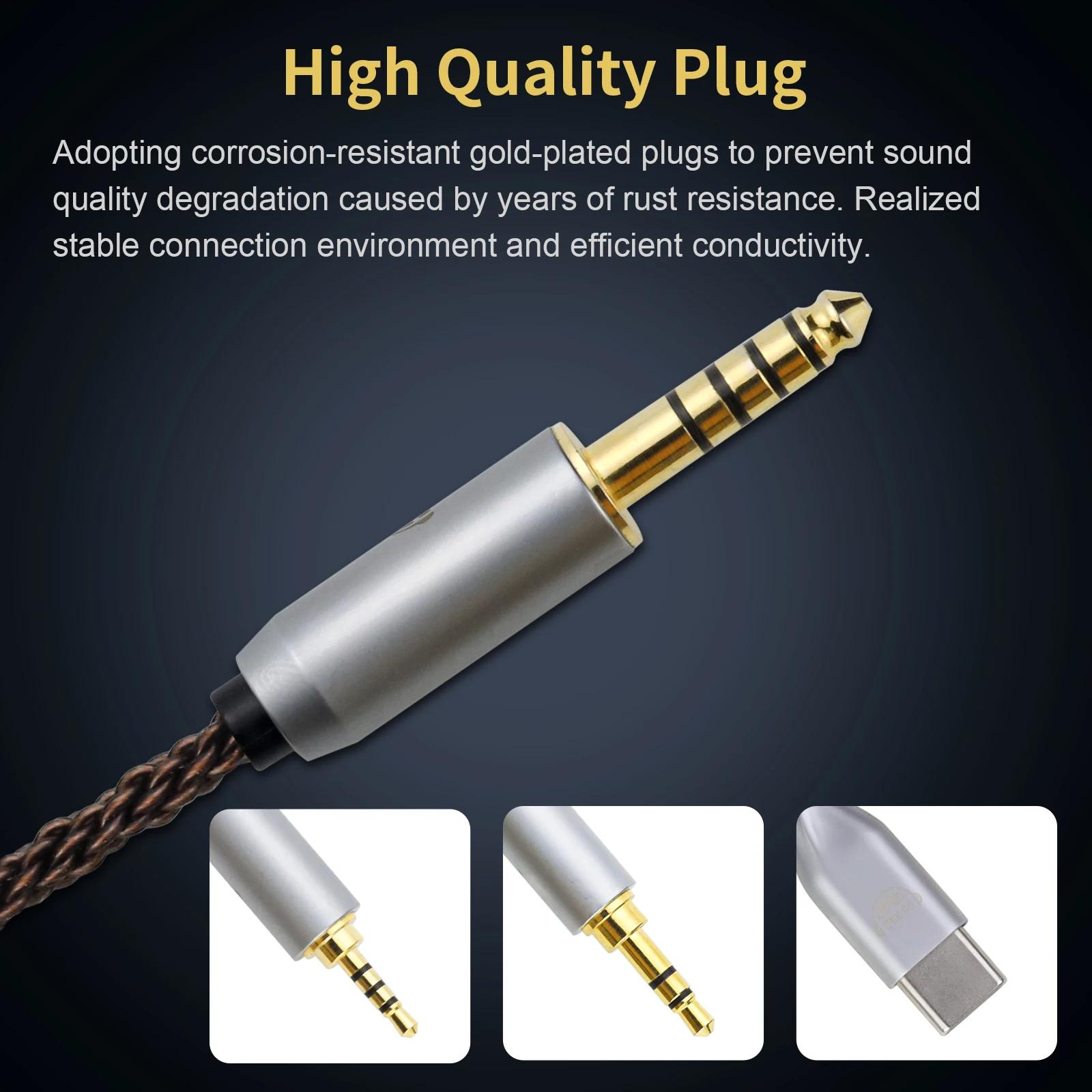 OKCSC câble Audio à résistance réglable 2.5 à 3.5/4.4 femelle à 3.5/4.4 type-c à 3.5/4.4 ligne d'ada