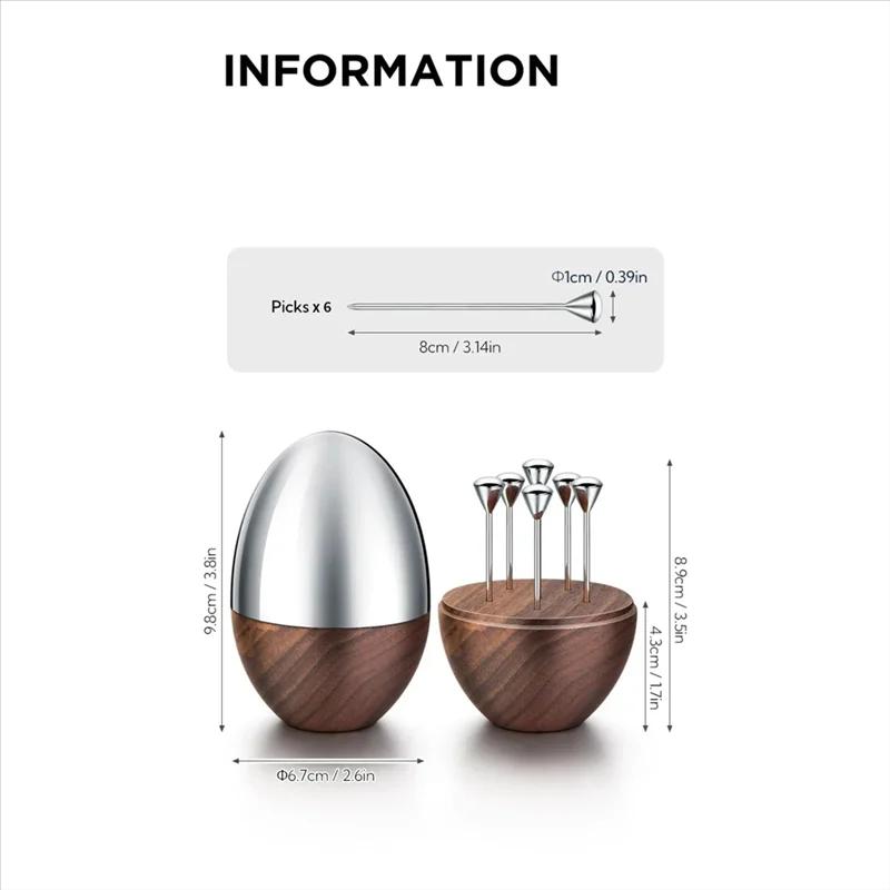Porte-cure-dents décoratif en acier inoxydable B23B, modèle de luxe avec Base en noyer pour décorati