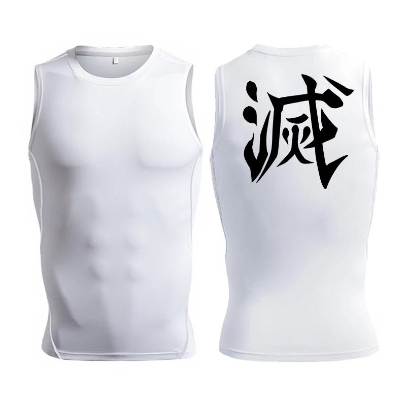 Chemise de Compression sans manches pour hommes, débardeur athlétique à séchage rapide, t-shirts d'e