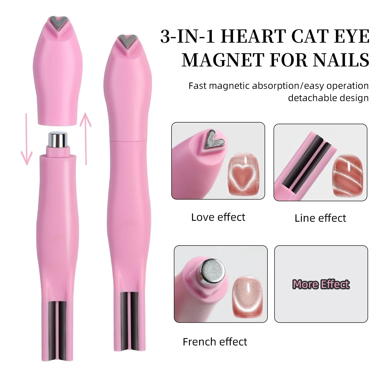 Aimants détachables 3 en 1 pour Nail Art, effet œil de chat, motif serpent, Nail Art français pour b