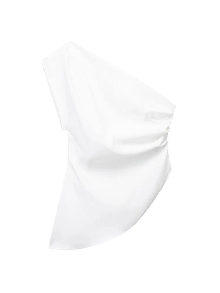 T-shirt asymétrique pour femmes, nouvelle tendance, fille épicée, tempérament de célébrité, épaules