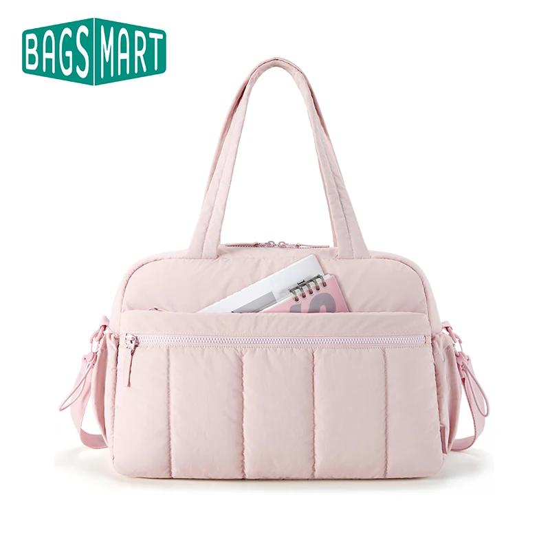 BAGSMART Sac polochon de voyage Sac de sport pour femme avec poche humide Sac à bandoulière pour wee