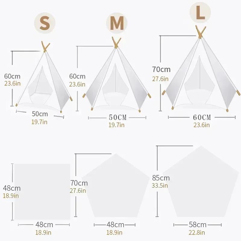 Tente tipi pour animaux de compagnie pour chats et chiens, Portable, amovible, lavable, maison pour