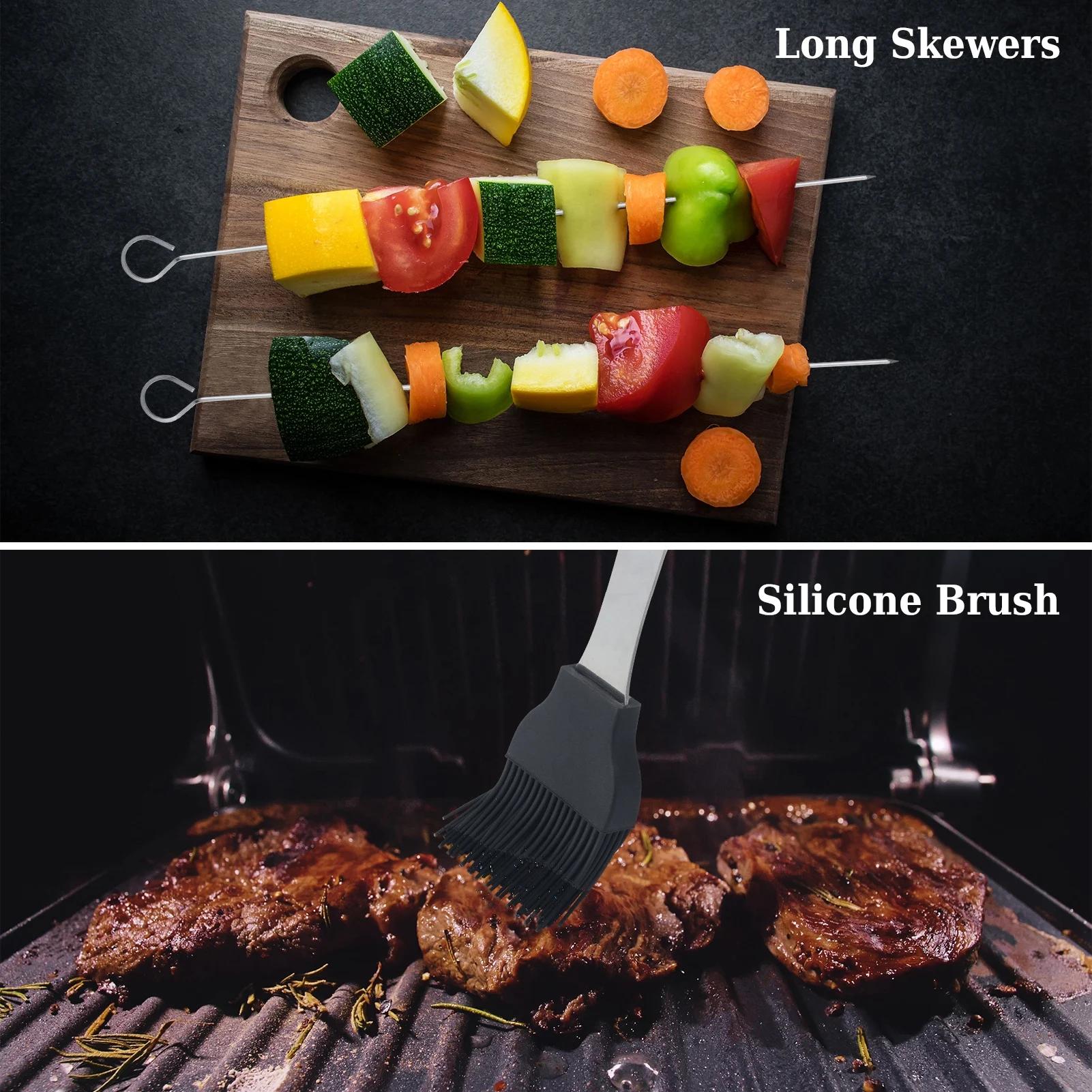 Ensemble de grillades en acier inoxydable pour l'extérieur, ustensiles de cuisine, accessoires de gr