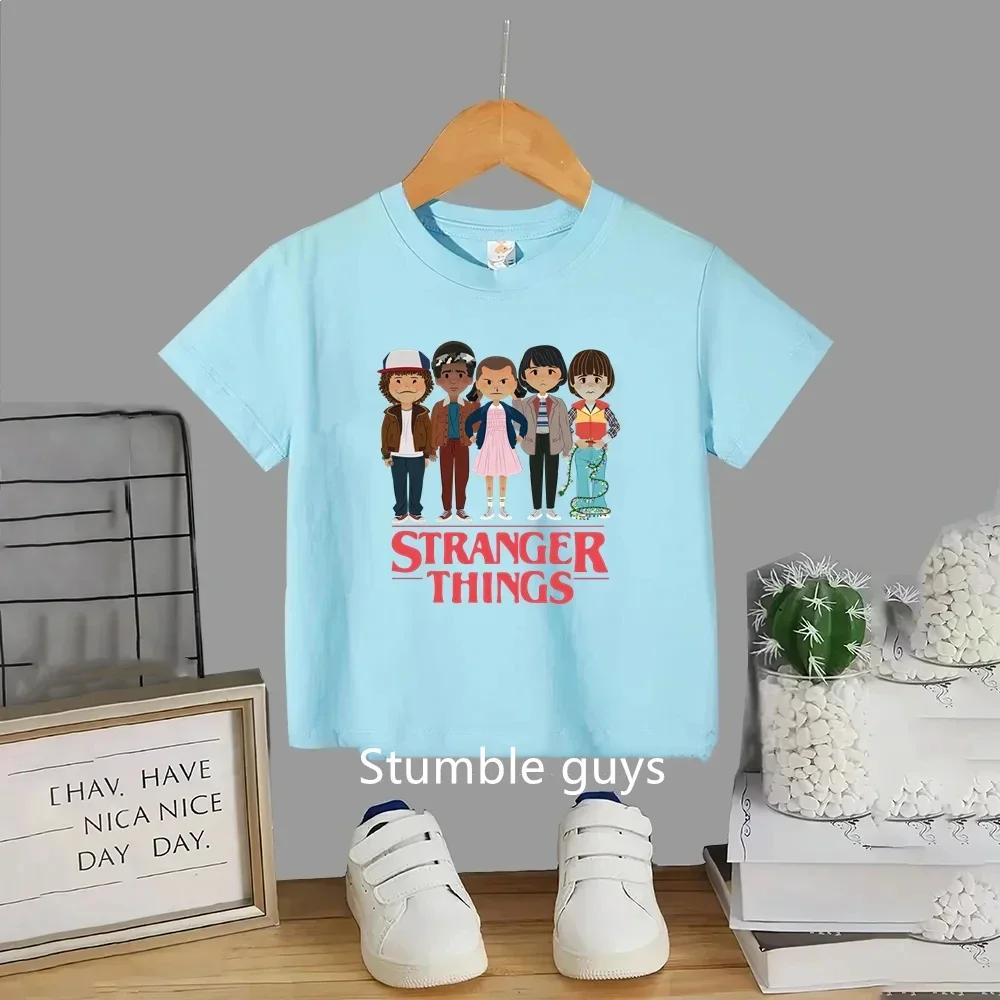 T-shirt d'été 2026 pour enfants, vêtements de voyage, Stranger Things, vêtements pour garçons, t-shi