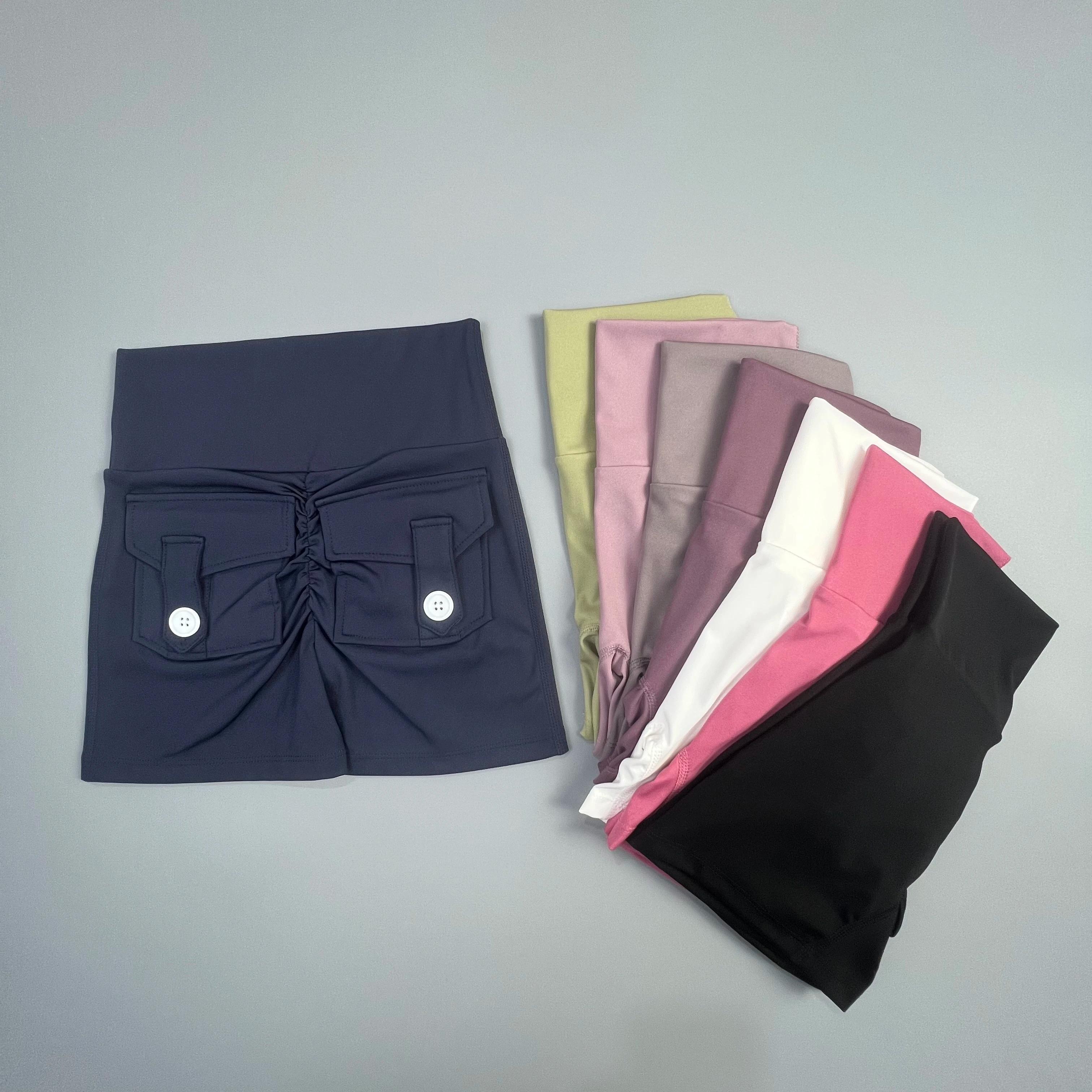 Short de Fitness pour femmes, pantalon trois-quarts d'exercice, Cargo, poche sèche, Yoga, levage ser