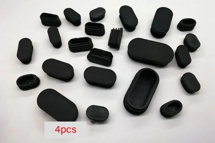 Embouts ovales en plastique noir, bouchons d'étanchéité, inserts de tube, couvercle de section de tu