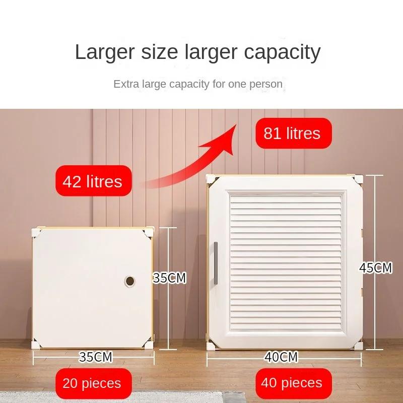 Armoire pliante en plastique pour la maison, Cisco à vêtements pliable, armoires anti-poussière, ser
