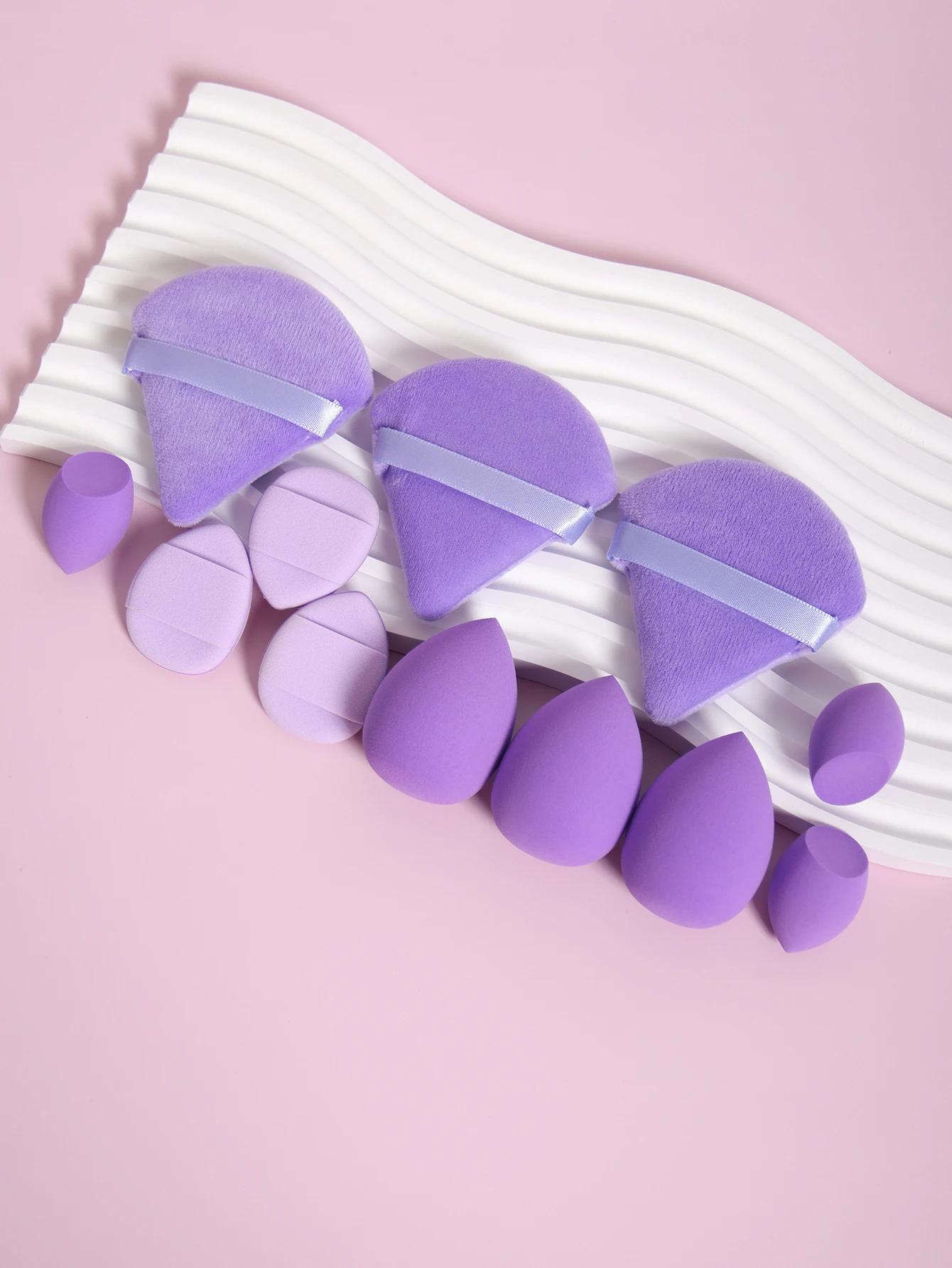 Un ensemble de 12 éponges de maquillage polyvalentes, composé de 3 bouffées de poudre libre, 3 mini