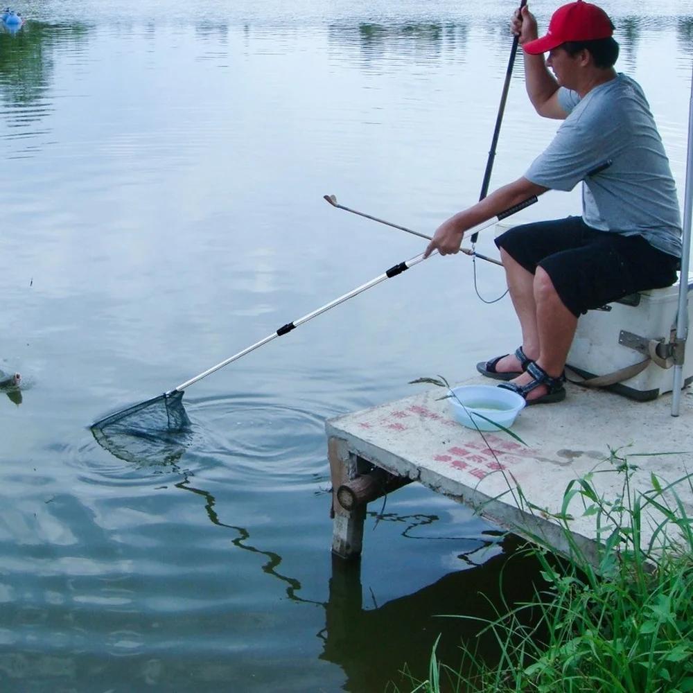 190cm 92cm 55cm filet d'atterrissage télescopique pliant canne à pêche extensible mouche carpe cours