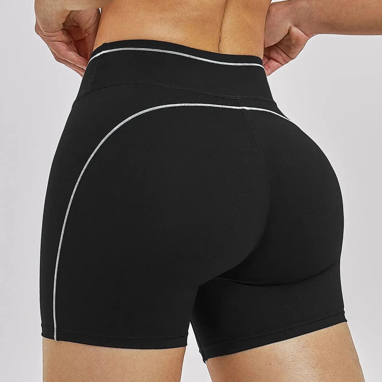 Shorts de sport taille haute à séchage rapide Ningyu pour femme, shorts de yoga push-up, shorts de c