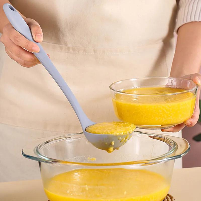 Cuillère à soupe en Silicone à Long manche, grandes nouilles Ramen, cuillères à soupe, marmite chaud
