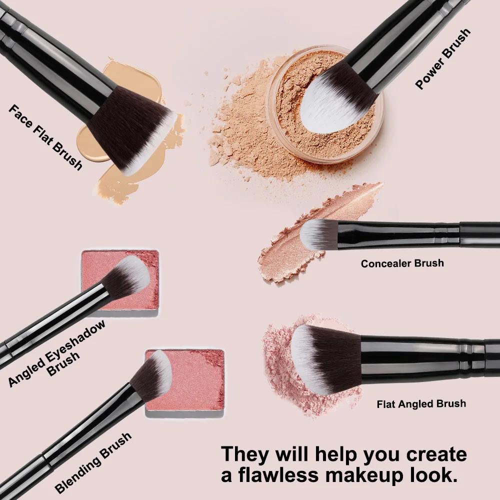 Ensemble de pinceaux de maquillage doux et moelleux pour femme, fond de teint, fard à joues, poudre,