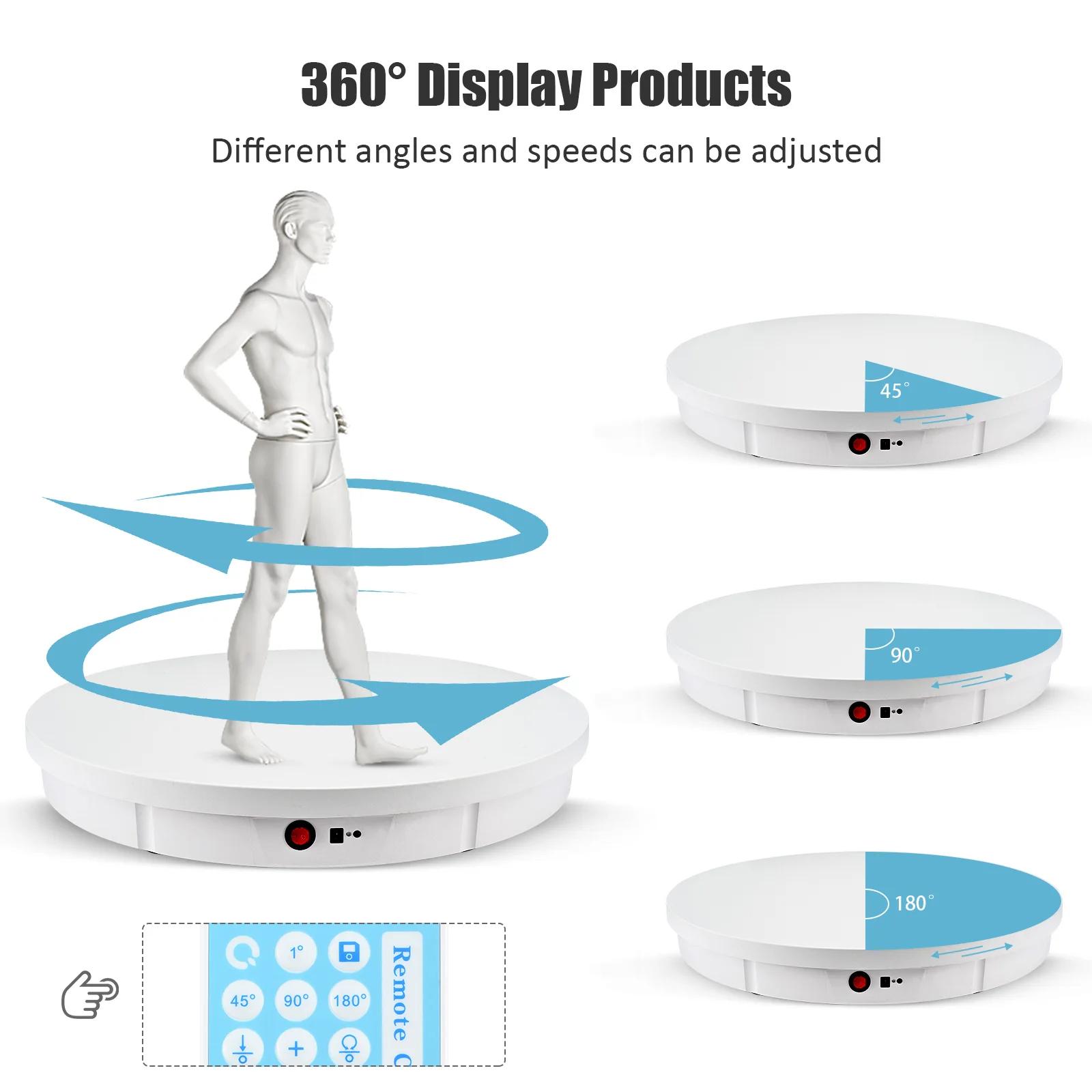CNCBSR Présentoir rotatif électrique 52 cm 360 ° Kit de plateau tournant, porte-bijoux pour photog
