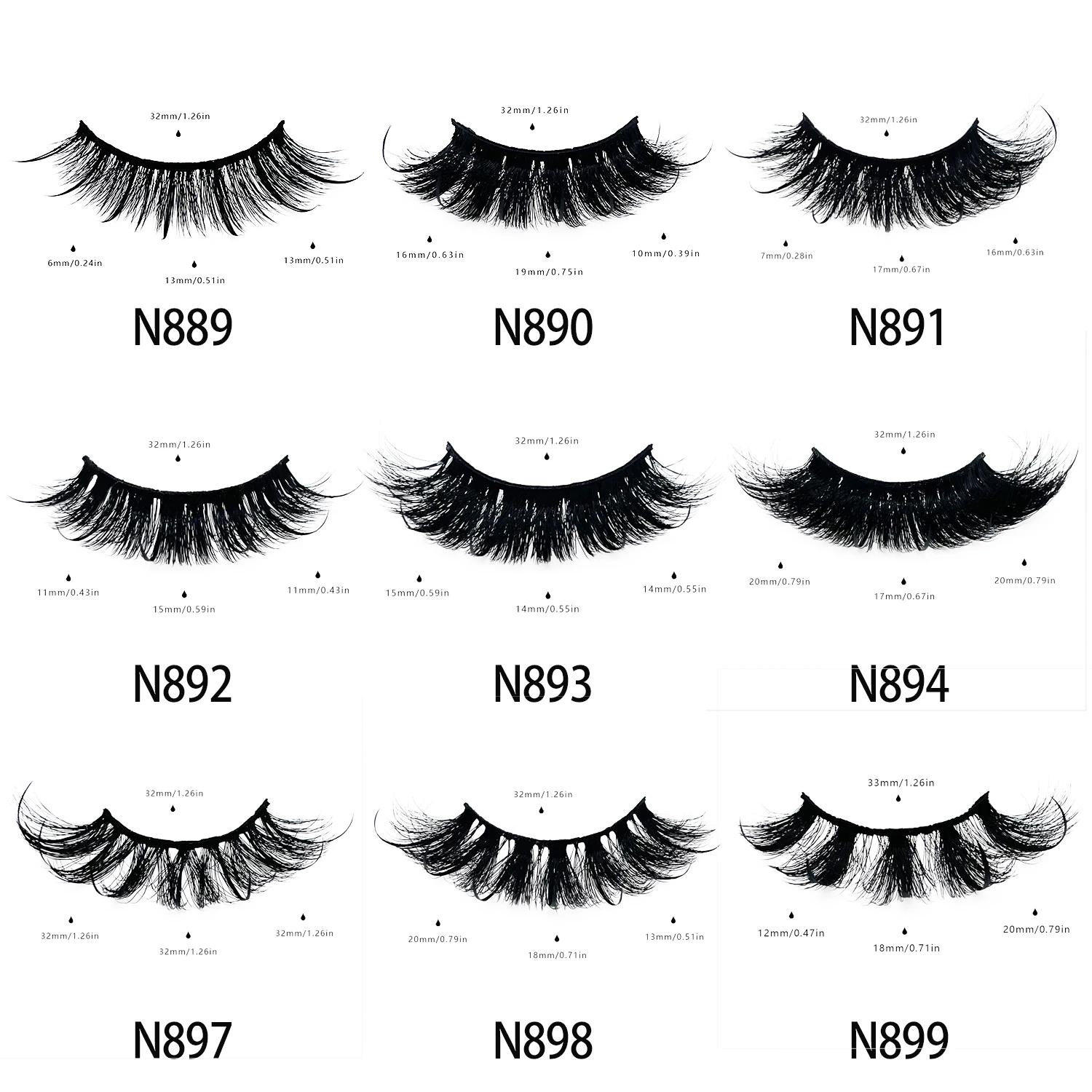 Livraison gratuite 10 paires/pack moelleux vaporeux bande naturelle cils avec pointes en gros en vra