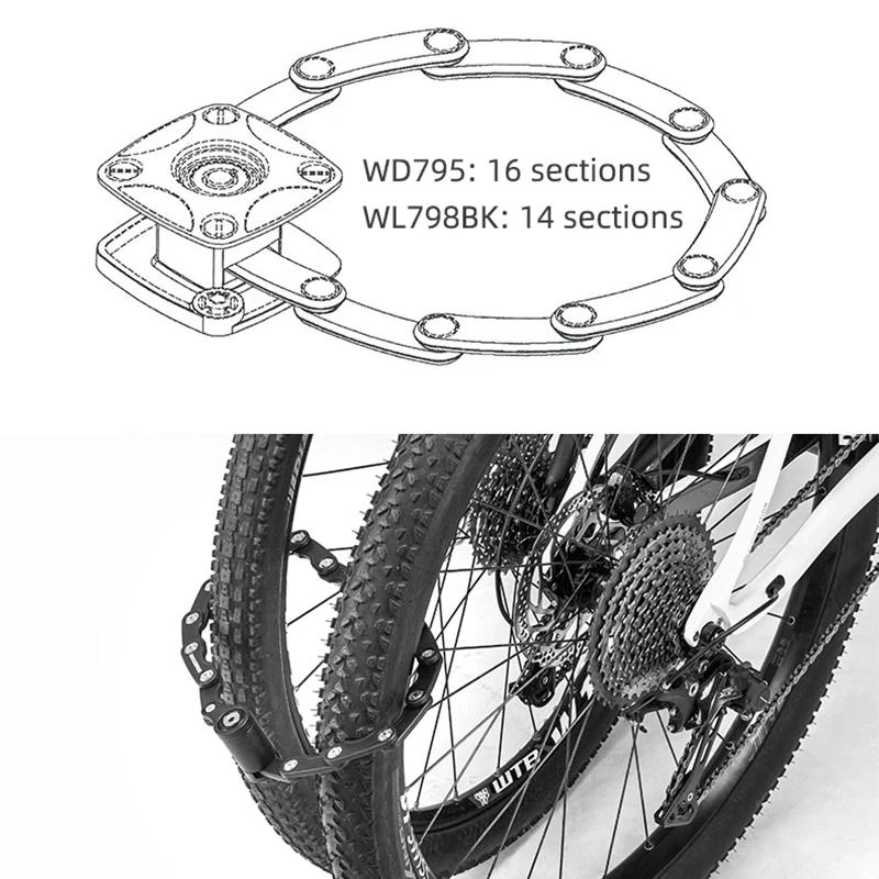 ROCKBROS antivol de vélo avec clés antivol de vélo haute sécurité antivol Portable vélo chaîne antiv