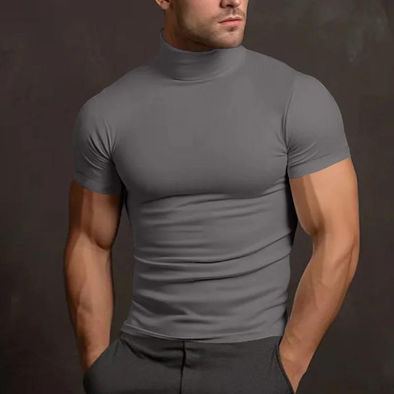 T-shirt homme sport col haut élastique séchage rapide pour course et gymnase - Confort optimal