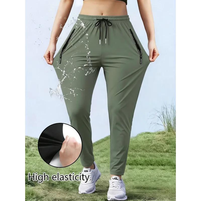 Pantalon de survêtement homme en soie glacée à séchage rapide pour l'été, idéal pour la course, le s