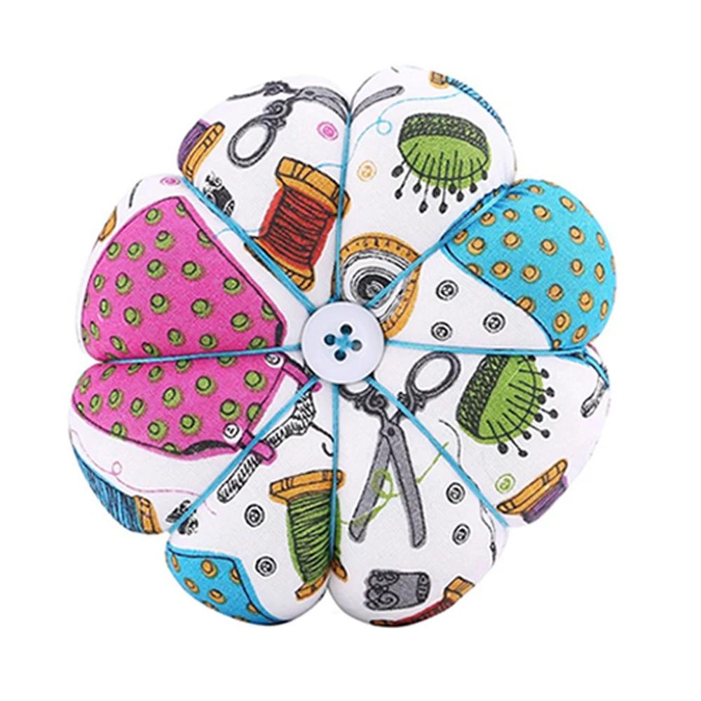 Coussin à épingles pour couture, Design citrouille florale, Kit de couture, épingles de rangement po