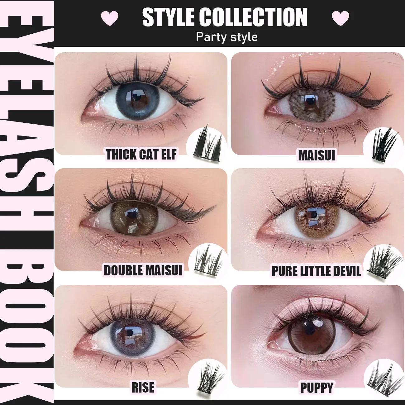 Extensions de cils en grappe individuelles professionnelles grande capacité 32 rangées, cils naturel