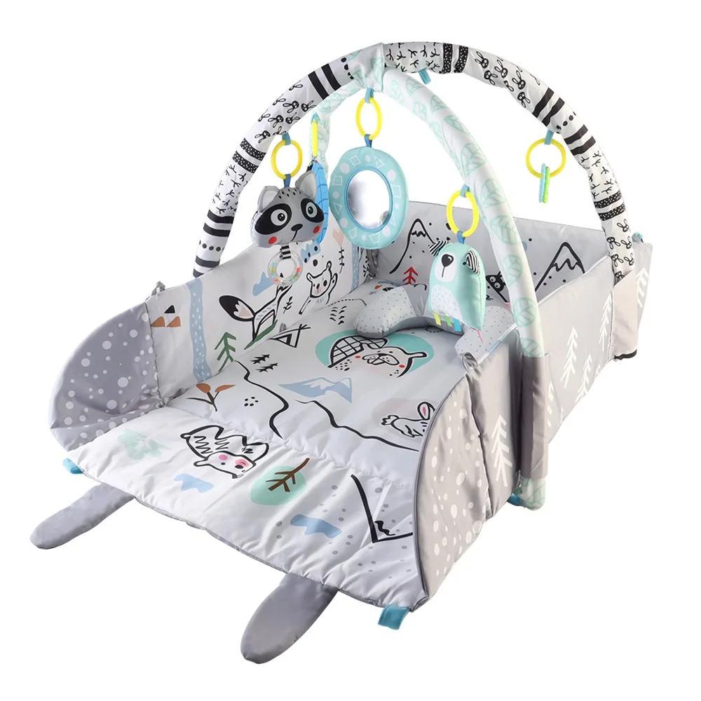 Tapis de jeu pour bébé, tapis de gymnastique pour nourrissons, tapis d'activité lavable en machine,