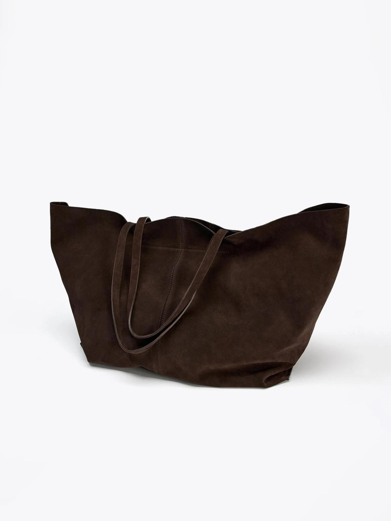 Sac à bandoulière simple pour femme, sac à main en peau de vache, sac de shopping de très grande cap
