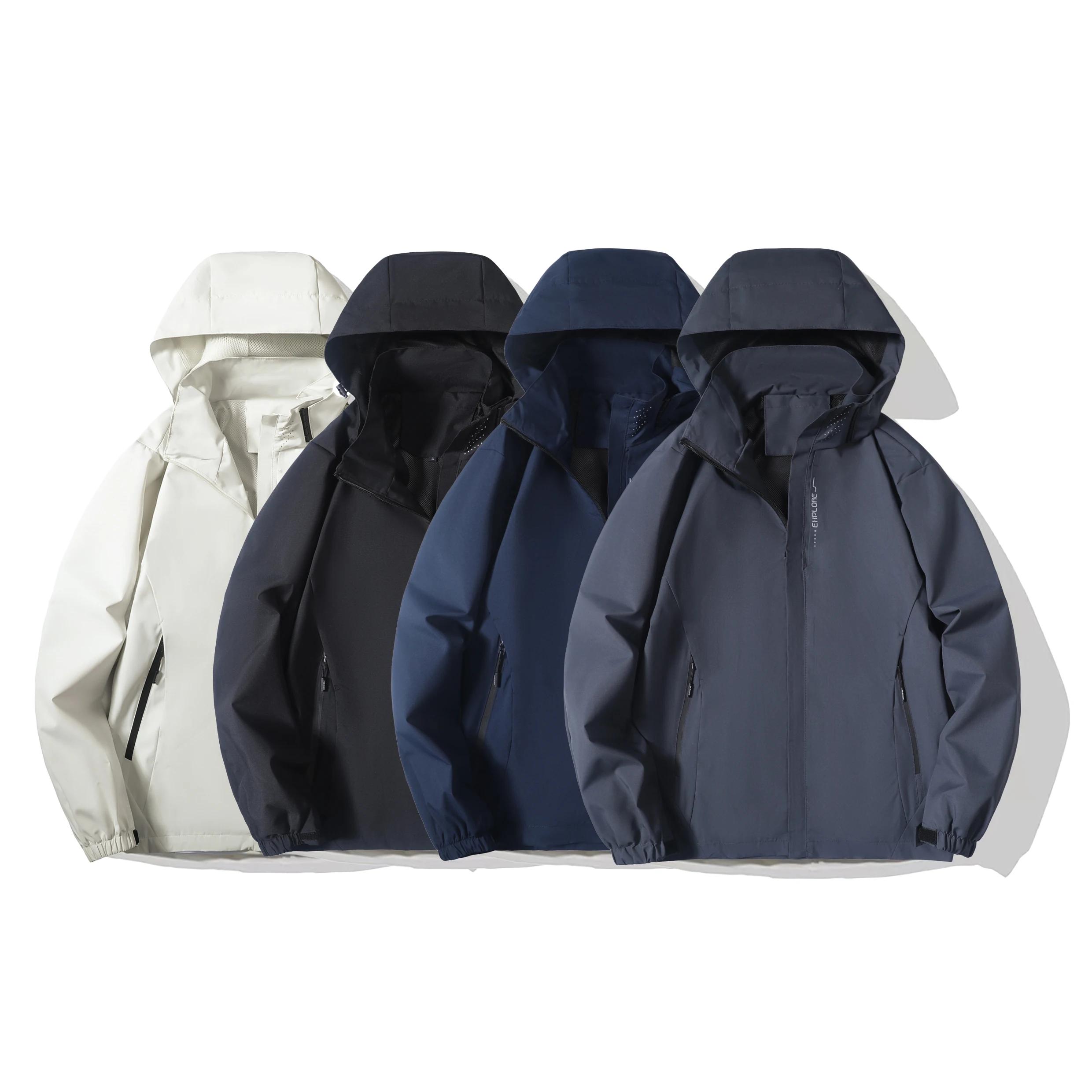 Veste de pluie imperméable légère pour hommes, imperméable d'extérieur à capuche, veste coupe-vent d
