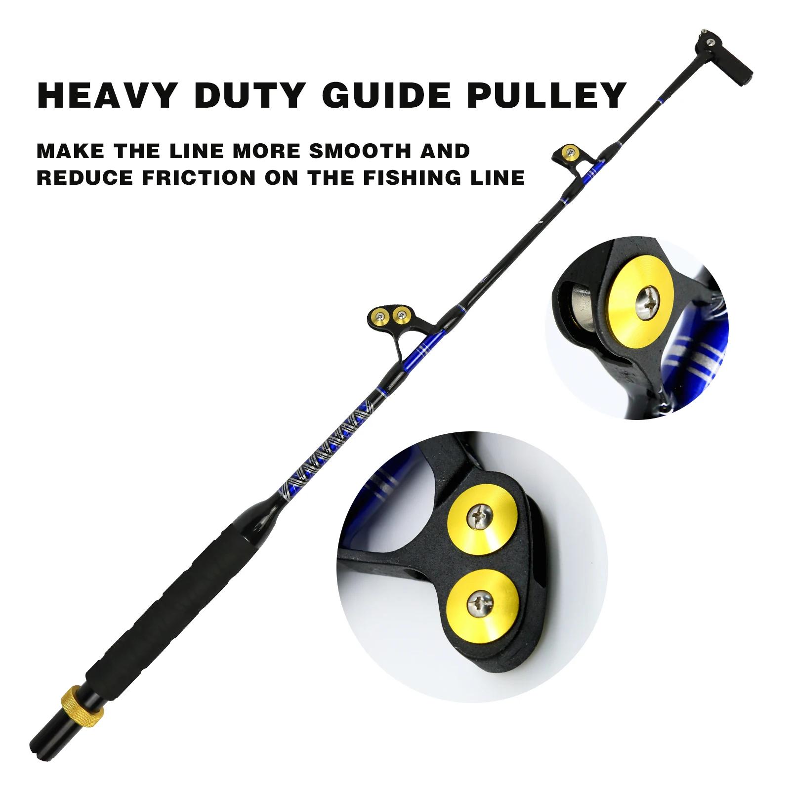 Canne à pêche à la traîne en haute mer, 100lb, 130lb, 2 + 1Guides, 5 pieds, poignée droite et courbé