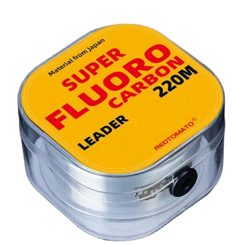 Ligne de pêche enduit de fluorocarbone 100M/220M ligne de Leader en Fiber de carbone transparente li