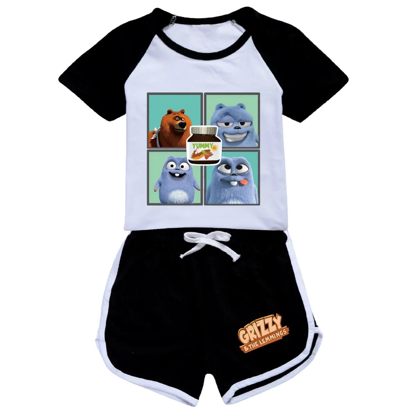 GRIZZY et The Lemming vêtements enfants été costumes de sport garçons Grizzy Bear T-shirts + Shorts