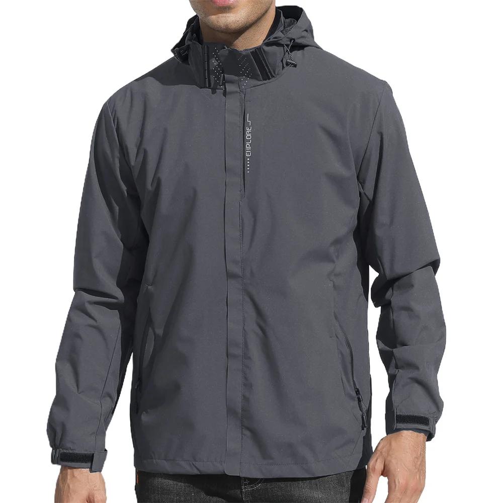 Veste de poinçonnage décontractée pour hommes, coupe-vent à capuche et fermeture éclair, manteau aju