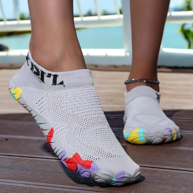 YRZL hommes chaussures d'eau séchage rapide léger antidérapant Aqua chaussures pour natation plage c