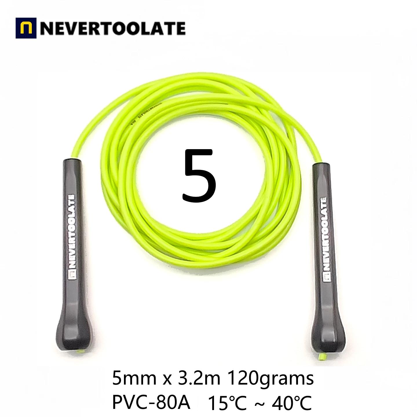 NEVERTOOLATE EXTRA LONG 3.2 mètres 14cm poignée abs vitesse de boxe 5mm corde à sauter en PVC souple