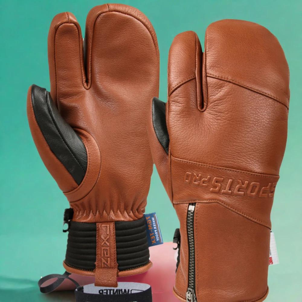 Gants ski hiver imperméables velours chaud - Snowboard hommes femmes résistance froid