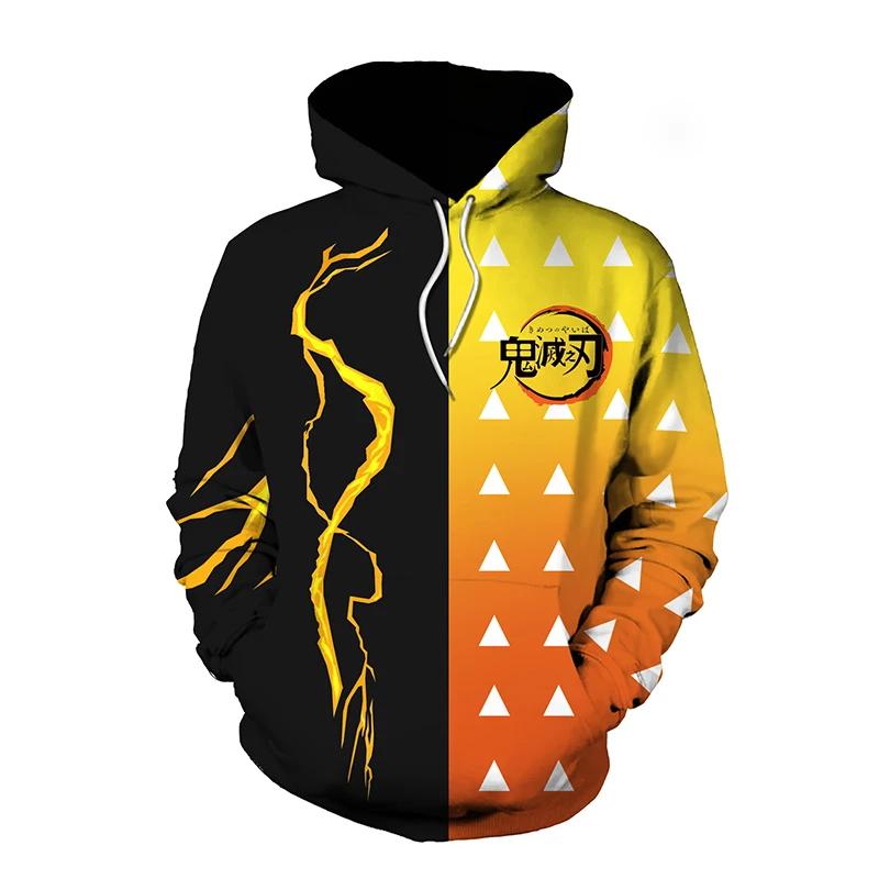 Sweat-shirt à capuche pour hommes, dessin animé Demon Slayer Kimetsu No Yaiba 3D Demon Slayer Agatsu