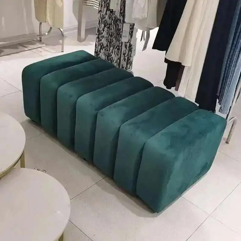 Nordique salon canapé repose-pieds lumière luxe rembourré banc chambre lit fin tabouret créatif rect