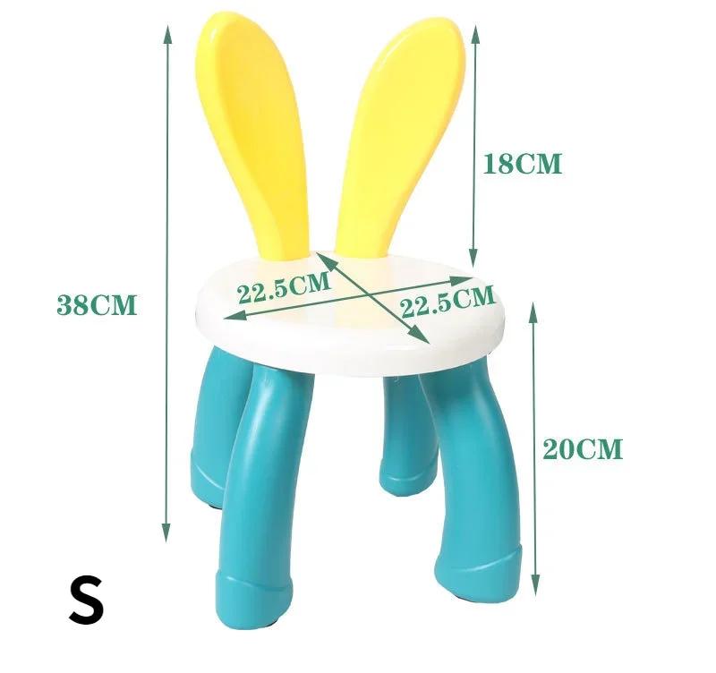 Adorable lapin maternelle enfants chaise en plastique épaissi pied de lit meubles antidérapants enfa