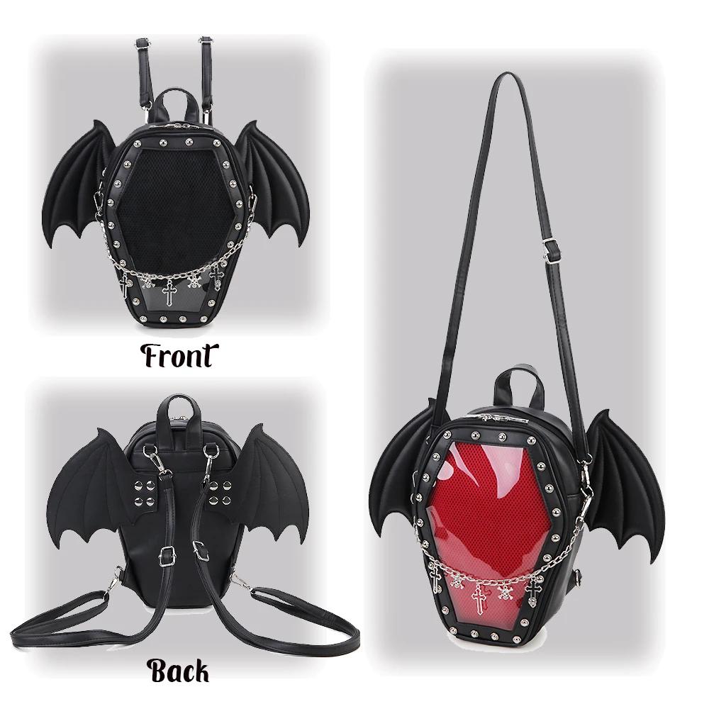 Ailes de chauve-souris Ita sac à dos émail broche affichage sac à bandoulière Goth broche collecteur